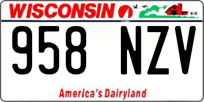 WI license plate 958NZV