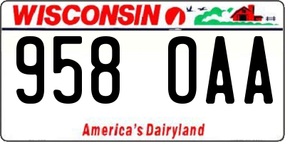 WI license plate 958OAA