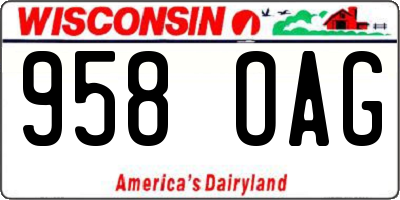 WI license plate 958OAG
