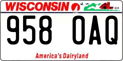 WI license plate 958OAQ
