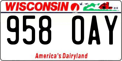 WI license plate 958OAY