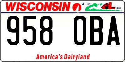 WI license plate 958OBA