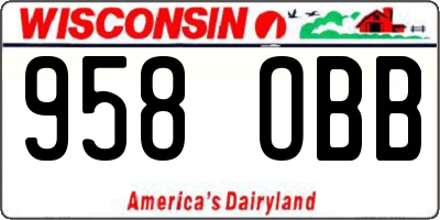 WI license plate 958OBB