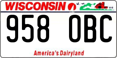 WI license plate 958OBC