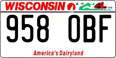 WI license plate 958OBF