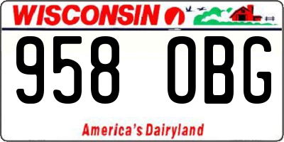 WI license plate 958OBG