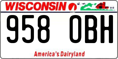 WI license plate 958OBH