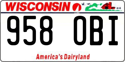 WI license plate 958OBI