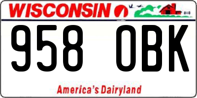 WI license plate 958OBK