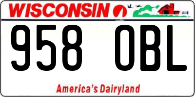 WI license plate 958OBL