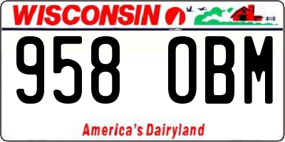 WI license plate 958OBM