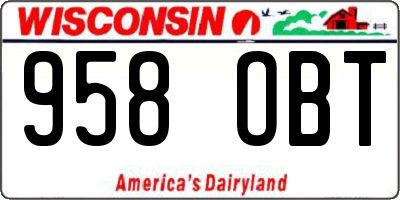 WI license plate 958OBT