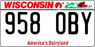 WI license plate 958OBY