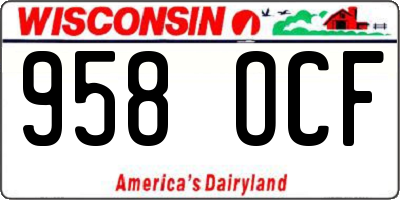 WI license plate 958OCF
