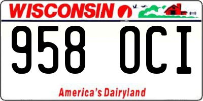 WI license plate 958OCI
