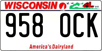 WI license plate 958OCK