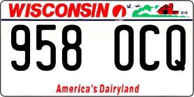 WI license plate 958OCQ
