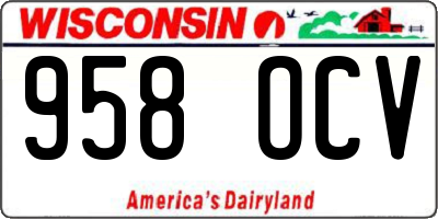 WI license plate 958OCV