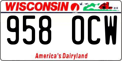 WI license plate 958OCW