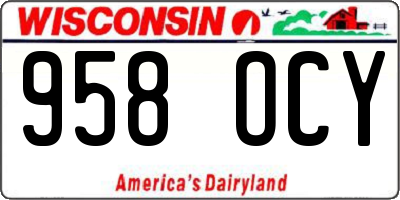WI license plate 958OCY