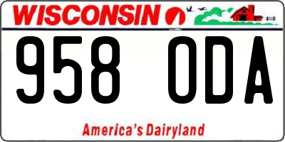 WI license plate 958ODA