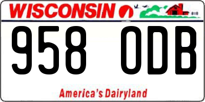 WI license plate 958ODB