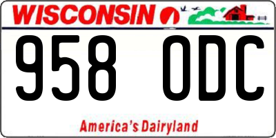 WI license plate 958ODC