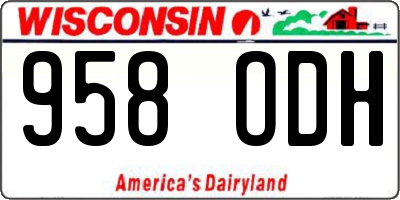 WI license plate 958ODH