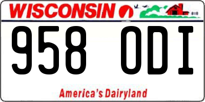 WI license plate 958ODI