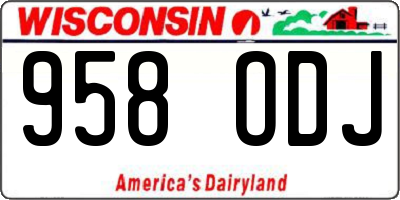 WI license plate 958ODJ