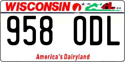 WI license plate 958ODL