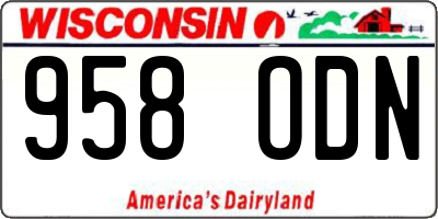 WI license plate 958ODN