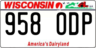 WI license plate 958ODP