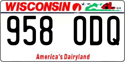 WI license plate 958ODQ