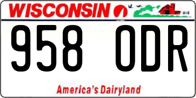 WI license plate 958ODR