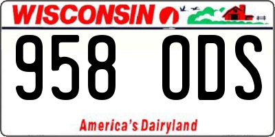 WI license plate 958ODS
