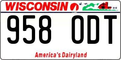WI license plate 958ODT