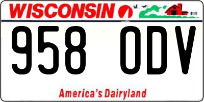 WI license plate 958ODV