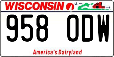 WI license plate 958ODW
