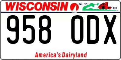 WI license plate 958ODX