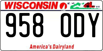 WI license plate 958ODY