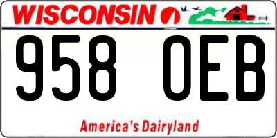 WI license plate 958OEB