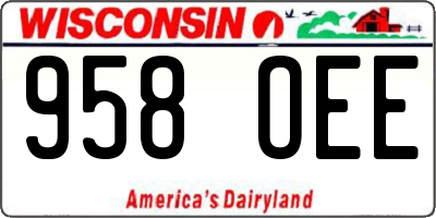WI license plate 958OEE