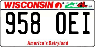 WI license plate 958OEI