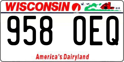 WI license plate 958OEQ