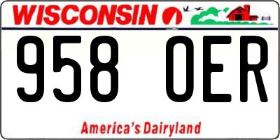 WI license plate 958OER