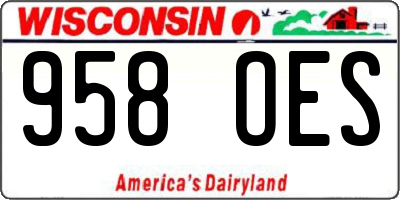 WI license plate 958OES