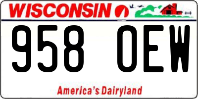 WI license plate 958OEW