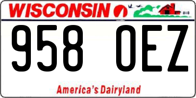 WI license plate 958OEZ