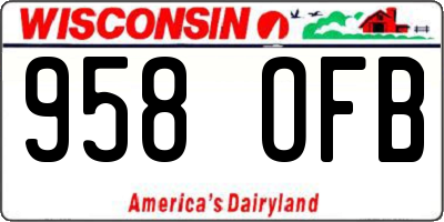 WI license plate 958OFB